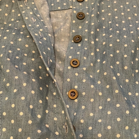 Wet Seal Blue and White Polka Dot Side Cutout Sleeveless Shirt Summer Dress - Picture 7 of 14